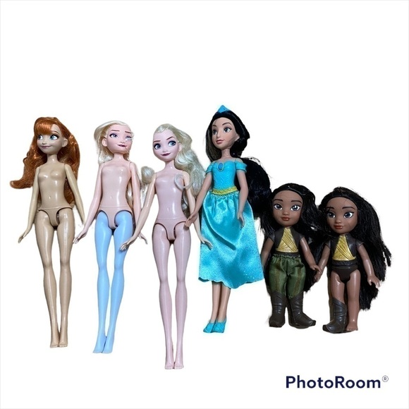 Disney Doll Bundle Anna Elsa Raya Jasmine Kids Toy - Picture 1 of 6